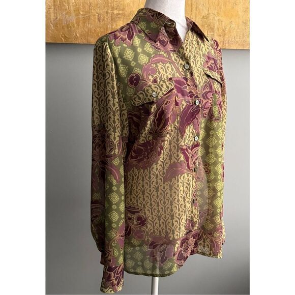 Evan Picone Womens Sheer Blouse, size M - Picture 5 of 11